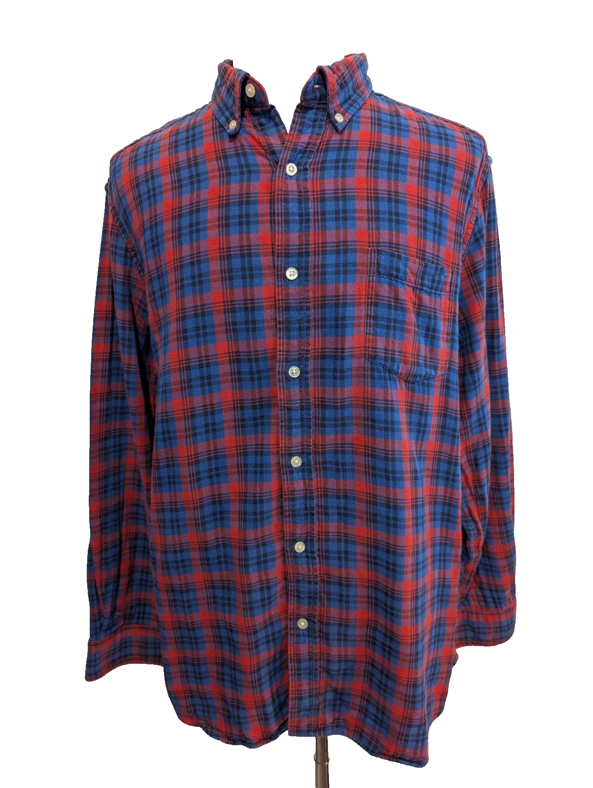 🌲 CHEMISE DOUBLÉE CHAPS XL (TG) CARREAUX ROUGE BLEU MARINE