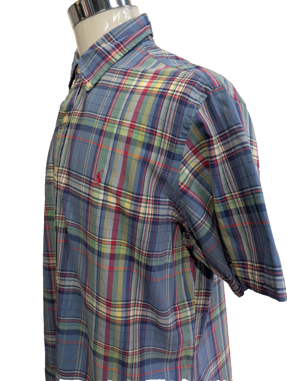Chemise Polo Ralph Lauren Shirt XL Custom Fit Multicolore Manches Courtes Button