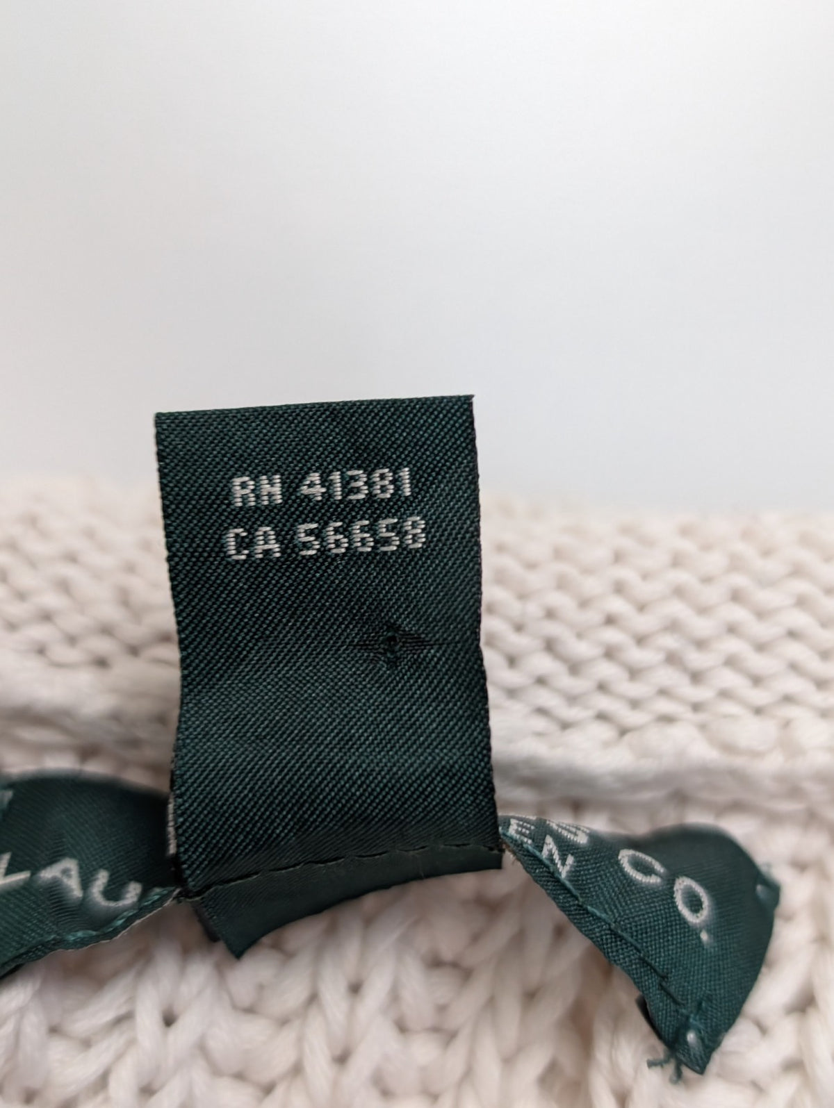 Pull Lauren Ralph Lauren femme L blanc écru maille ajourée col roulotté