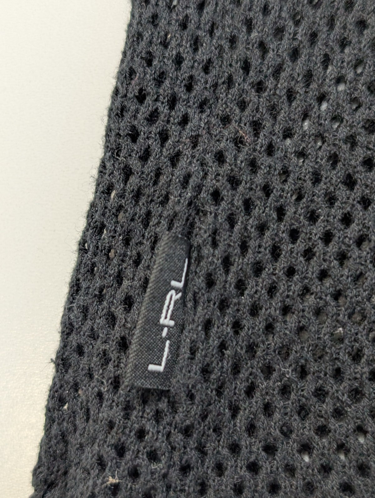 Pull LAUREN Ralph Lauren Active M noir maille ajourée transparente coton