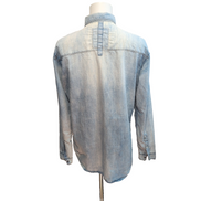 Chemise Blend Jean XXL ajusté Bleu Boutons Pression Western Vintage