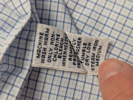 Chemise Ralph Lauren bleue petits carreaux logo marine taille XL #2444