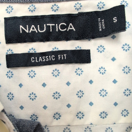 Chemise Nautica blanche motifs marguerites manches longues 1 poche L