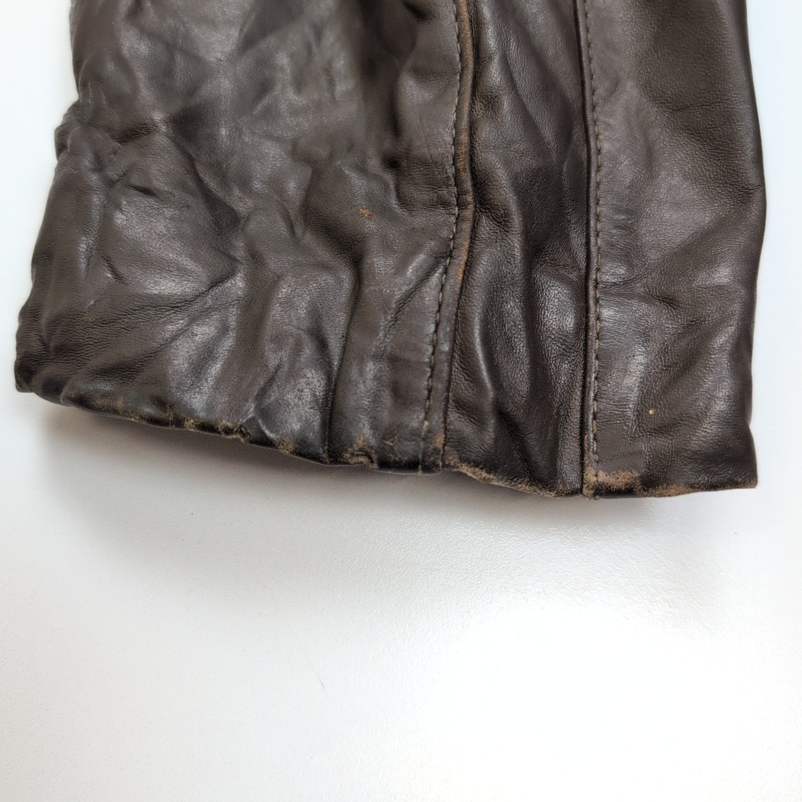 🧥 WILSONS LEATHER Blouson Cuir Marron Doublure Sherpa Hiver Taille 40 M/L |38c