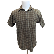 Chemise Patagonia flanelle kaki carreaux coton bio manches courtes S