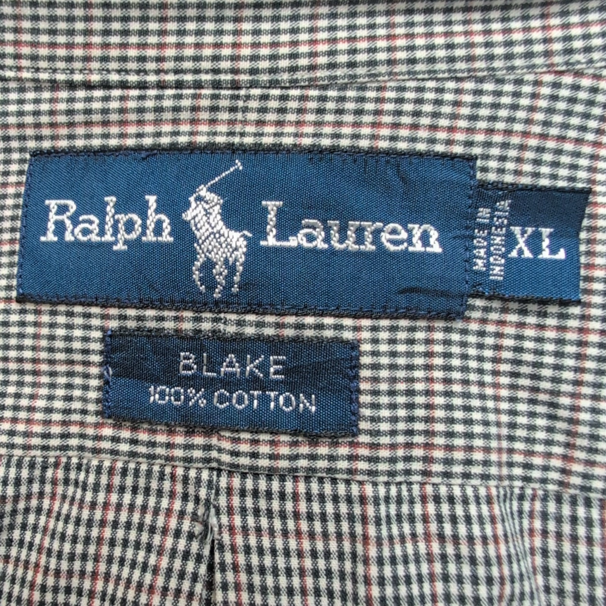 Chemise Ralph Lauren Blake XL/XXL Bleu Rouge Petits Carreaux Button Down Shirt