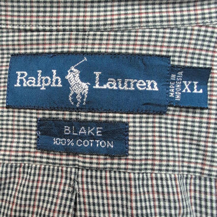 Chemise Ralph Lauren Blake XL/XXL Bleu Rouge Petits Carreaux Button Down Shirt