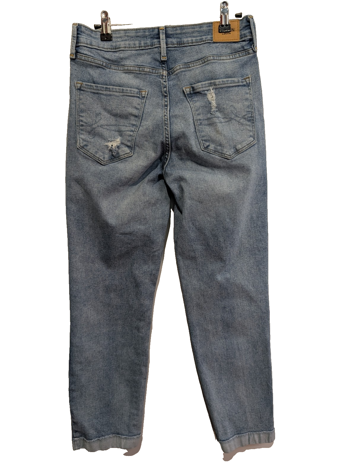 Jean Levi's Denizen Femme Bleu Clair Stretch Rock Troué Ourlet T34 W28