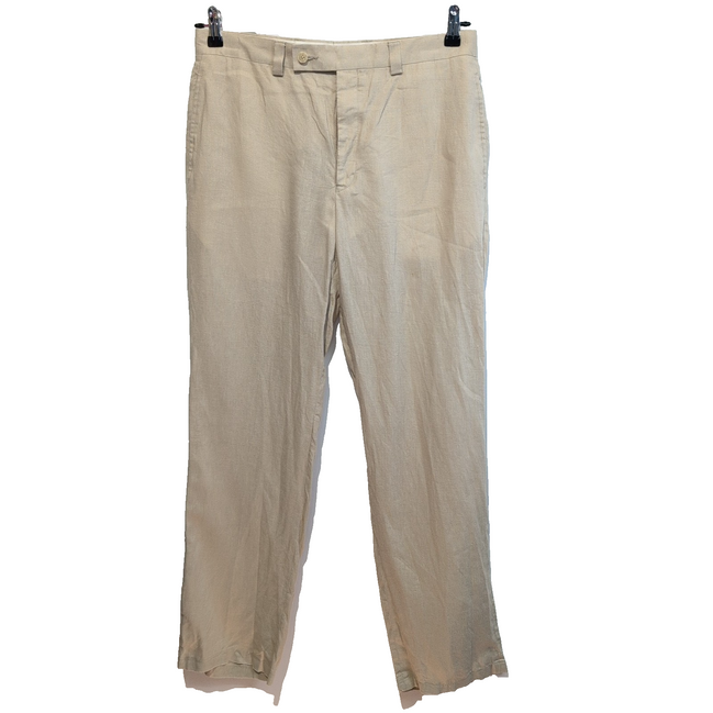 Pantalon Calvin Klein 100% Lin Crème Chino Taille W32 (voir mesures)