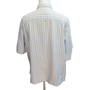 Chemise BURBERRY 100% Coton Taille 8 3XL Blanc Rayures Logo Brodé Manches courte