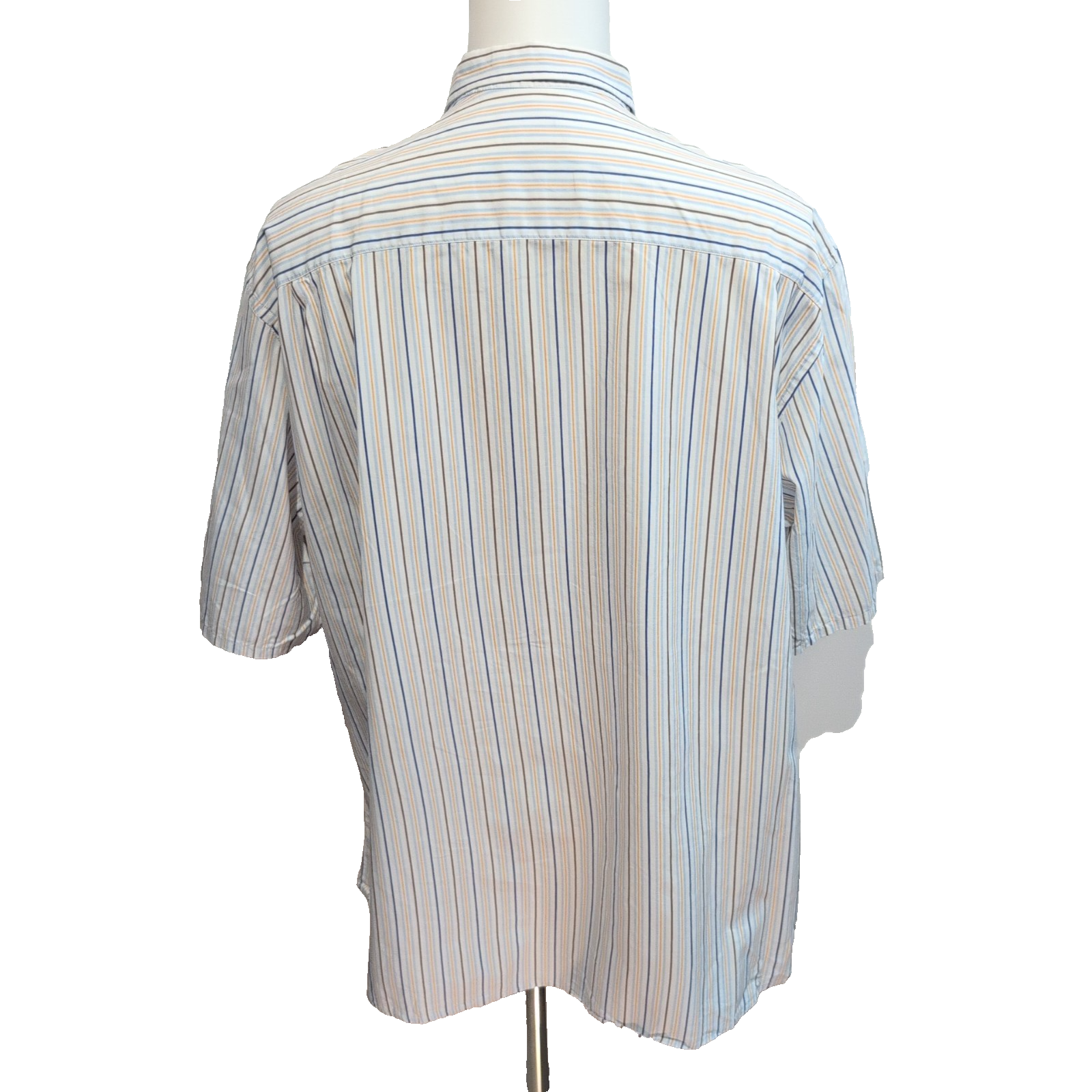 Chemise BURBERRY 100% Coton Taille 8 3XL Blanc Rayures Logo Brodé Manches courte