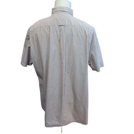 Chemise NAUTICA Homme XL Bordeaux et Blanche à Carreaux Manche Courte Poche