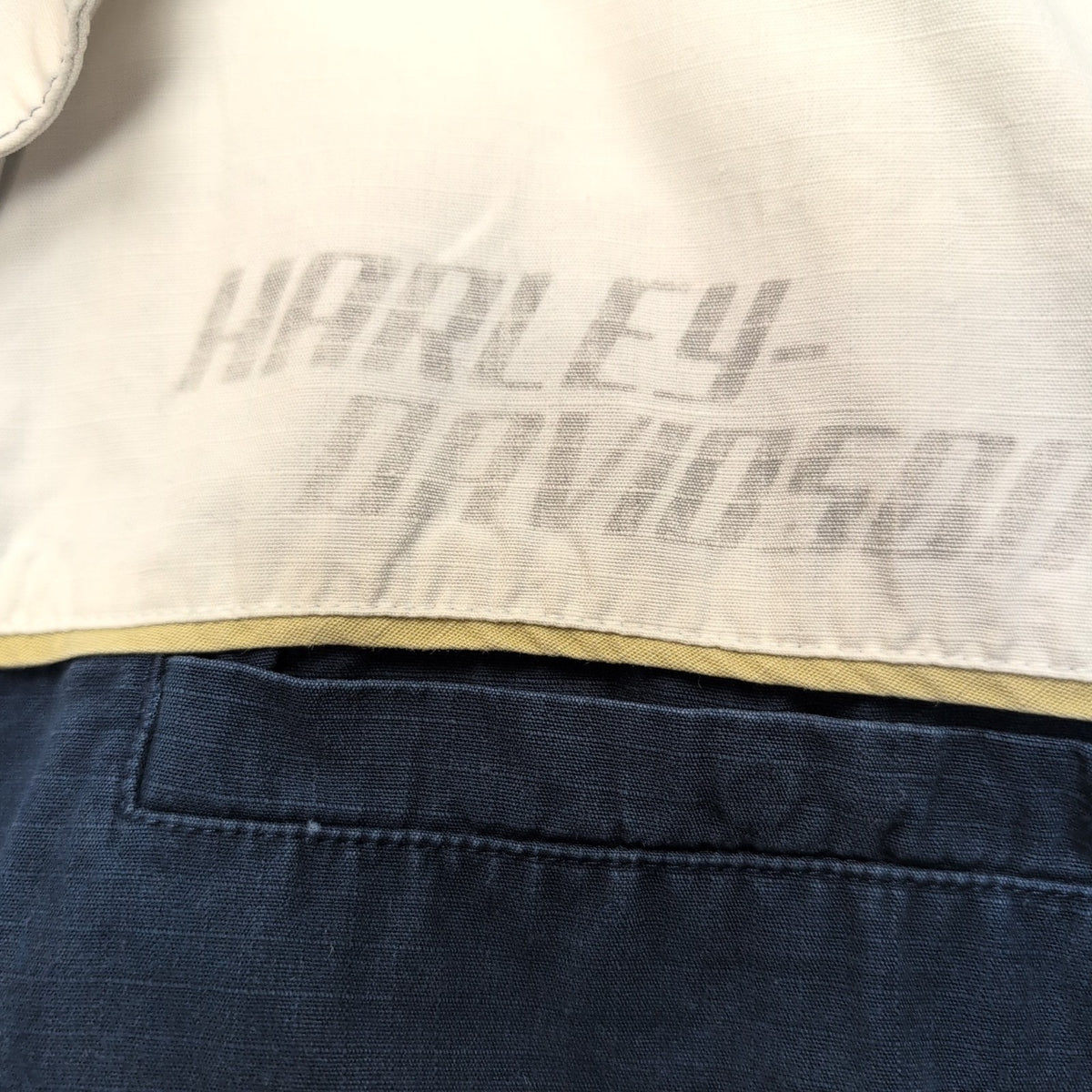 Harley Davidson Chemise Bleu Marine Blanche Manches Courtes Homme XL Vintage