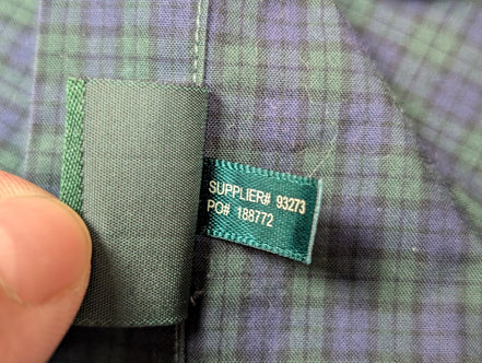 Chemise Lauren Ralph Lauren XL carreaux vert bleu violet shirt button down