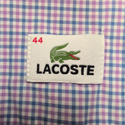 Lacoste chemise lilas bleu carreaux crocodile vert taille 44 XXL