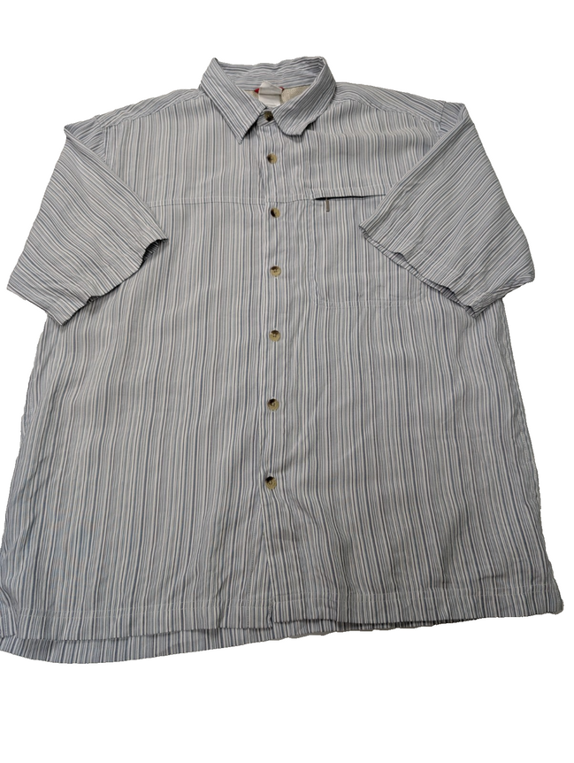 Chemise manches courtes The North Face bleue à rayures taille M #111msch