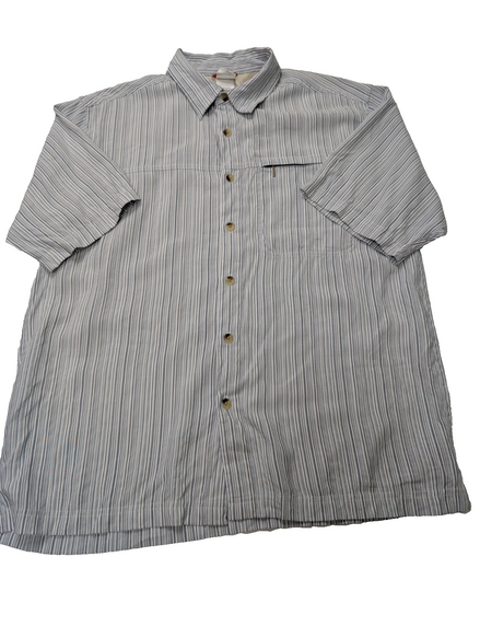 Chemise manches courtes The North Face bleue à rayures taille M #111msch