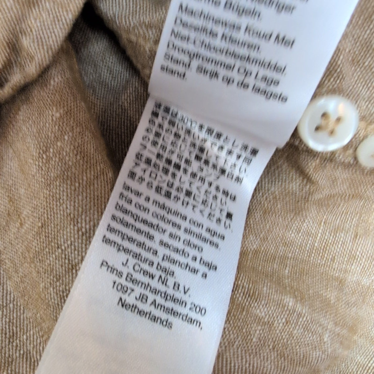 Chemise J.Crew Slim Fit M L Marron Clair Irish Linen Baird McNutt manches long