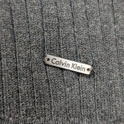 Pull Calvin Klein Noir Col V Texture Côtelée Coton & Modal - Taille L/XL