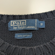 Pull Polo Ralph Lauren Bleu Marine Logo Bleu Ciel - 100% Coton Maille Dense S