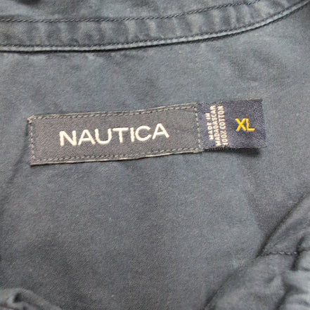 Chemise Nautica XL Bleu Marine 100% Coton Manches Courtes