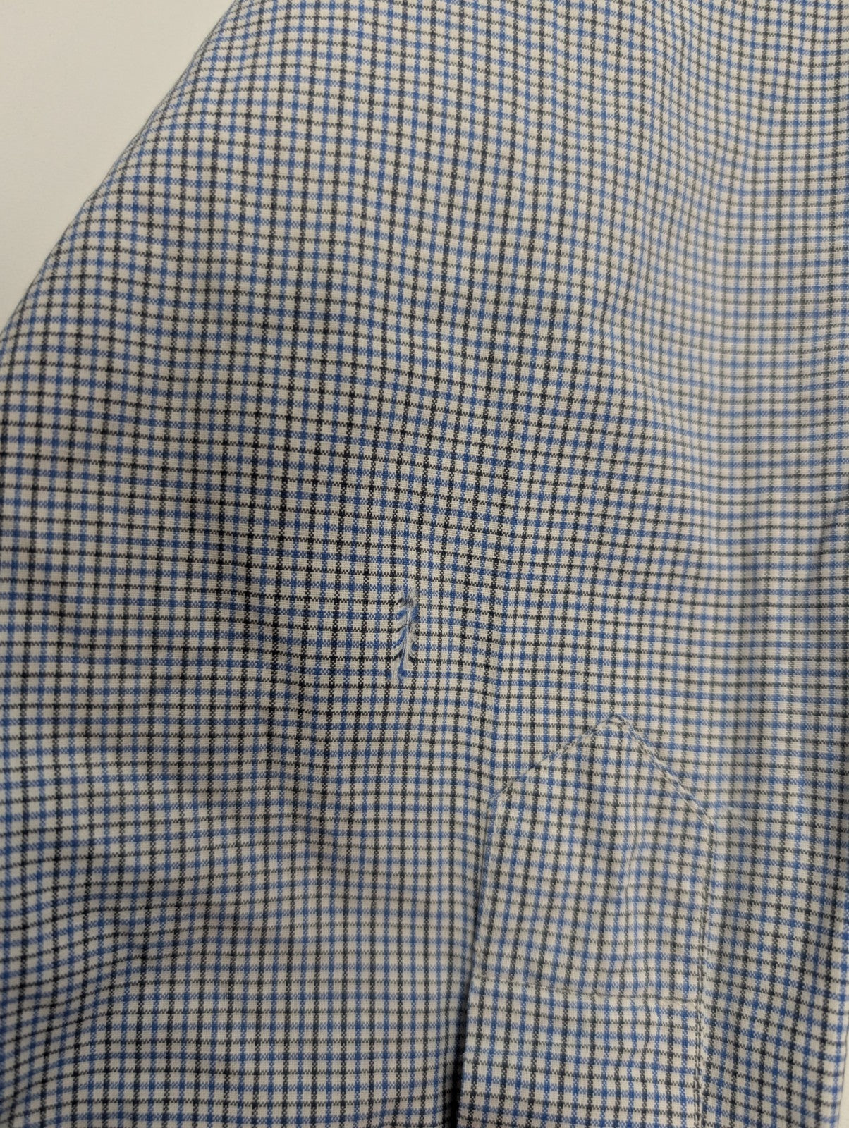 Chemise Polo Ralph Lauren Shirt S Custom Fit Micro-Carreaux Bleu Blanc Button Do