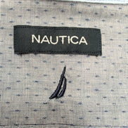 Chemise Nautica XL Bleu Chiné Micro Motif Gaufré 100% Coton manches longues