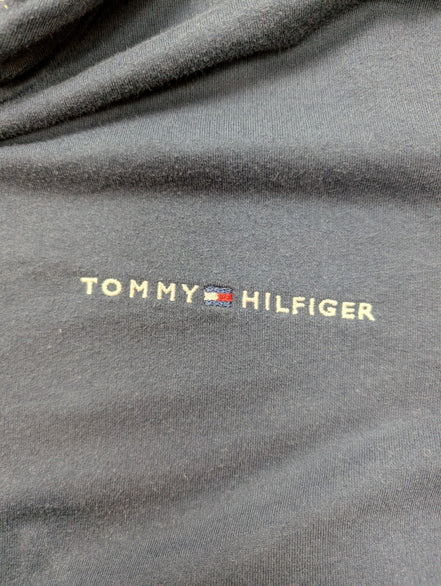 Sweat Fin à Capuche Tommy Hilfiger Bleu Marine - Logo Brodé - Taille M