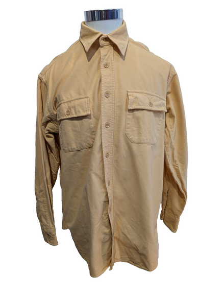 L.L. Bean Chemise Homme XL Vintage Flannelle Workwear CHAMOISÉE Jaune Pâle