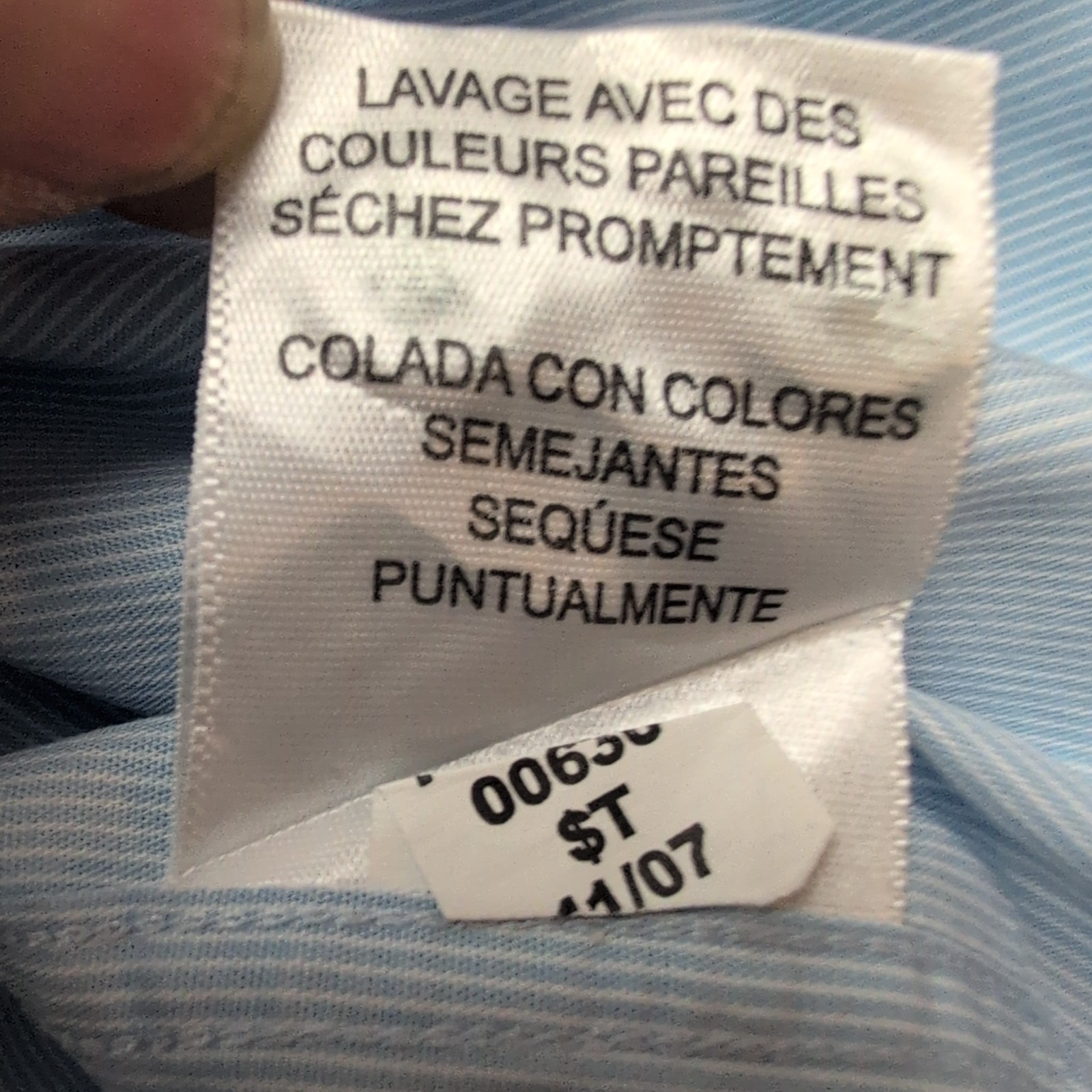 Chemise Tommy Hilfiger Homme Taille M/L Bleu Clair Rayée Coton Poche