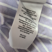 Chemise Ralph Lauren L violet rayures blanc Oxford logo marron coton