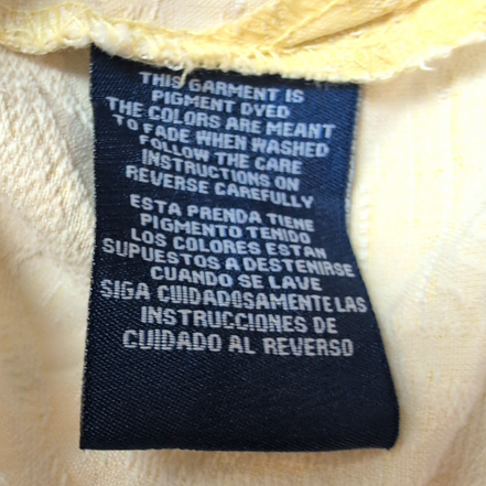 Chemise Hawaïenne Caribbean Joe XL Soie Jaune Pâle Feuillage Gaufré