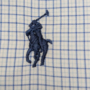 Chemise Ralph Lauren bleue petits carreaux logo marine taille XL #2444