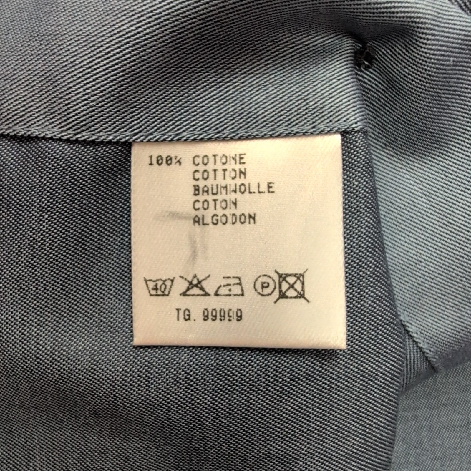 Chemise Ingram 2XL Bleu Uni 100% Coton Neuve Sans Étiquette Italie