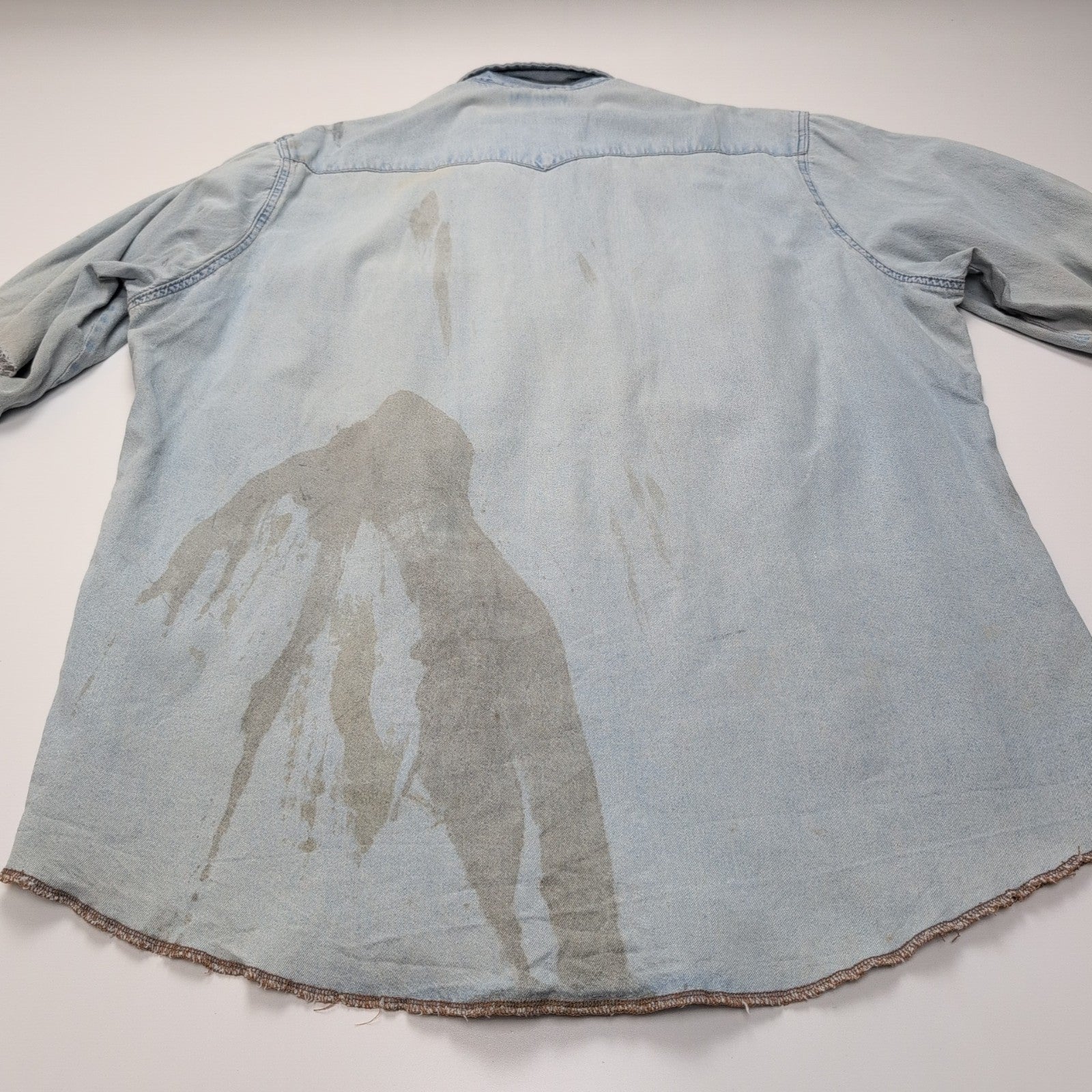 Chemise Wrangler 2XL Tall Jean Western Vintage GRUNG manches longues