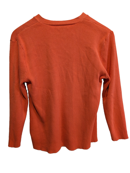 Cardigan LAUREN Ralph Lauren femme M orange corail coton col V boutonné