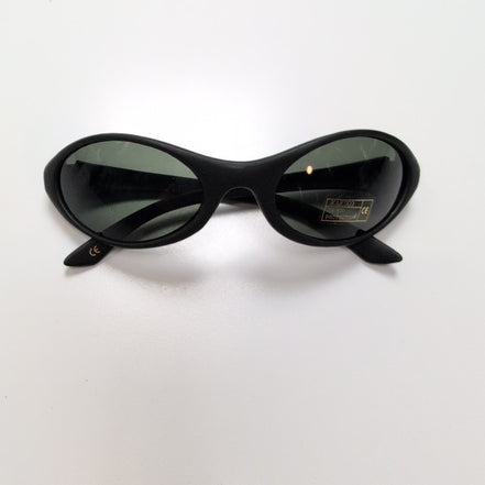 Lunettes de soleil Kakiko Y2K Ovales Branches Semi-Larges Noir Mat