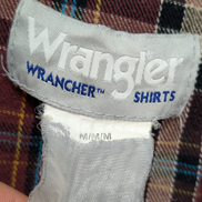 WRANGLER Chemise Flanelle Western Bordeaux Bleu M EE Boutons Pression | 328S