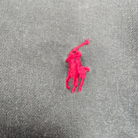 Chemise Ralph Lauren M Gris Anthracite Vintage Logo Rouge Coton Singapore