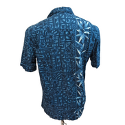 Chemise Hawaïenne David Taylor Coton Bleu Bambou Floral M