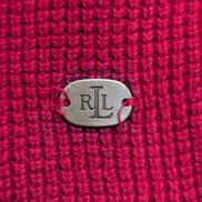 Pull Ralph Lauren (Lauren) Femme XL Rouge Foncé Capuche Plaque Logo 🏷️