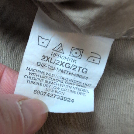 Chemise Wrangler Manches Longues Marron Clair Légèrement Satinée Taille XL