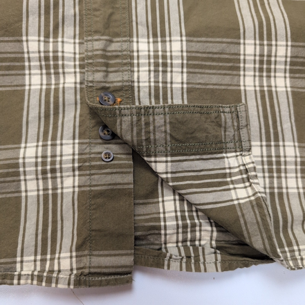 Chemise Carhartt XL Kaki Carreaux 3 Poches Coton Manches Courtes