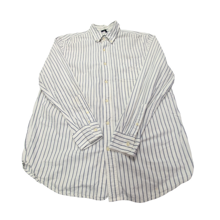 Chemise CHAPS blanche à rayures grises taille L #152e