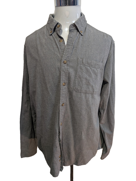 EDDIE BAUER Flanelle Grise XL Classique EE VINTAGE 100% Coton | 323S