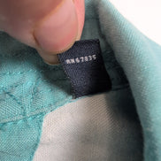 Chemise Nautica Lin Rayonne L Vert Pâle Manches Courtes Logo Brodé Vintage