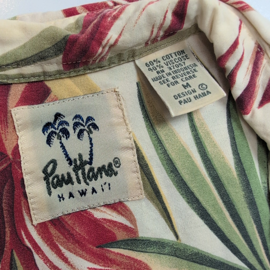 Chemise Hawaïenne Panttana Hawaii Coton Viscose Blanc Floral M