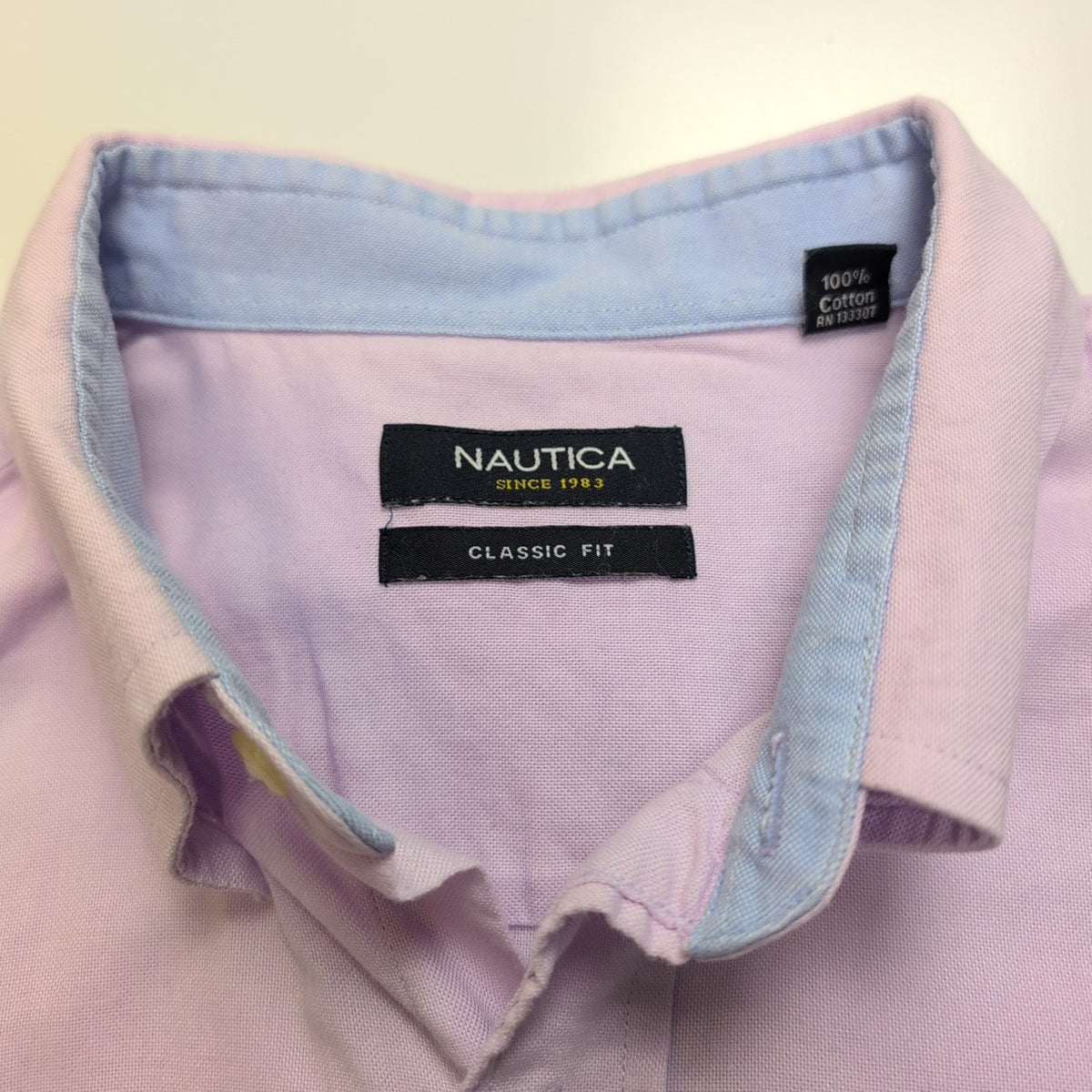 Nautica chemise lilas classic fit logo noir taille XL XXL