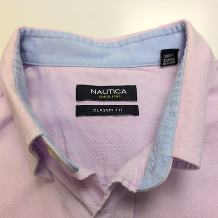 Nautica chemise lilas classic fit logo noir taille XL XXL