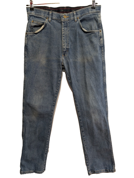 Jean Wrangler Homme Vintage Bleu W34 L32 Denim Robuste Taille Élastique Confort